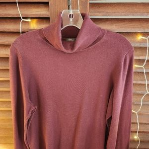Talbot's Deep Wine Cowl Neck Sweater Large